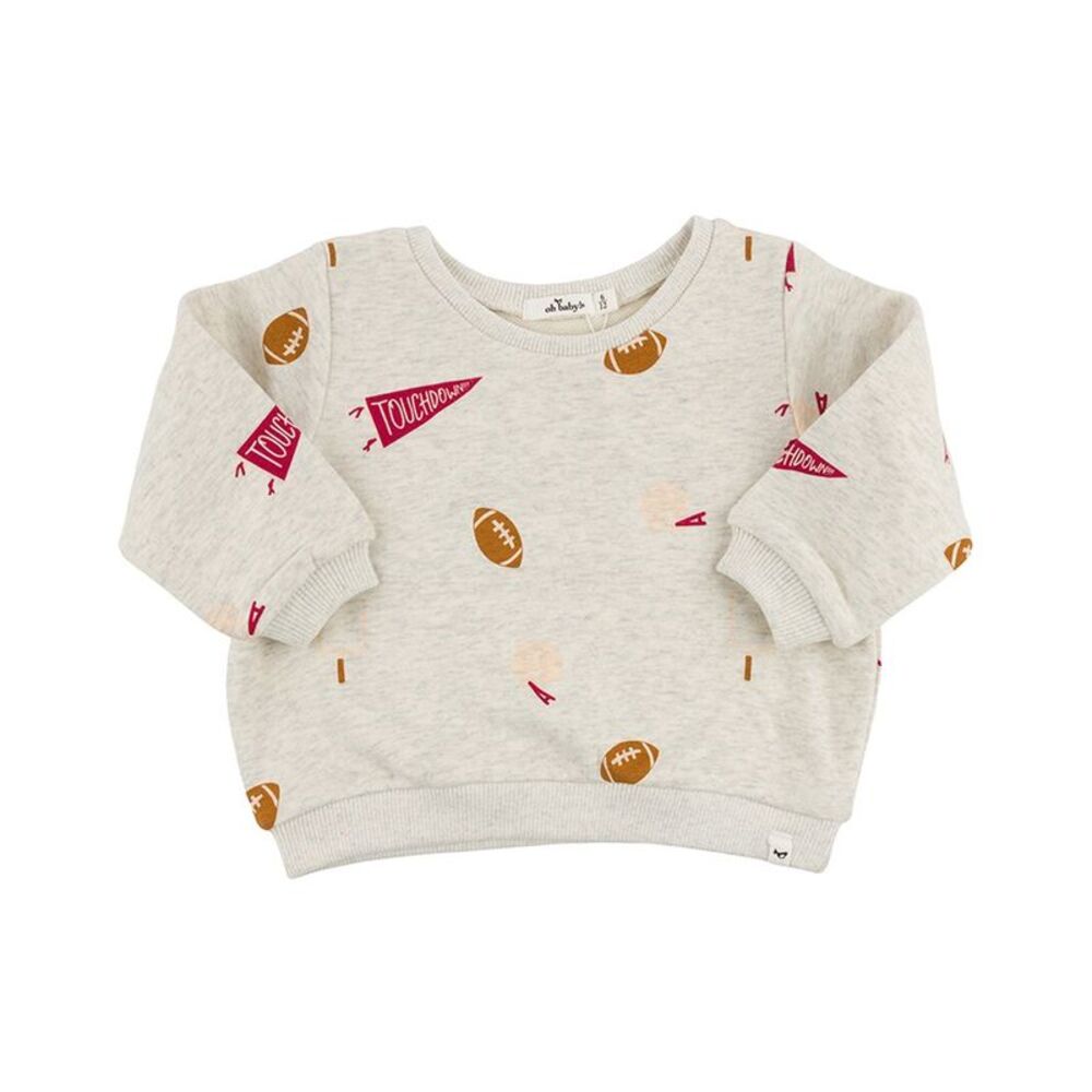 Oh Baby! Girls  Football Print Brooklyn Boxy Sweatshirt
